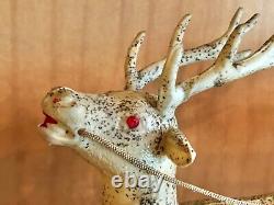 Antique Celluloid Santa Sled & Reindeer Set Christmas ornament Made in Japan