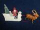 Antique German Black Santa Sleigh & Reindeer Rare