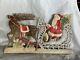 Antique German Santa Claus Reindeer And Sleigh Diecut