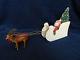 Antique German Santa Sleigh Candy Container With 2-putz Reindeer Marked 13