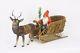 Antique German Santa In Loofah Sleigh With Candy Container Reindeer Ca1910