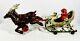 Antique Hubley Cast Iron Santa Sleigh 2 Reindeer Vgc