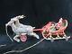 Antique Hubley Style Santa Sleigh Mechanical Cast Iron Toy With2 Prancing Reindeer