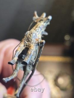 Antique Lead or Cast Iron German Santa, Sleigh, and Reindeer