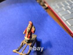 Antique Lead or Cast Iron German Santa, Sleigh, and Reindeer