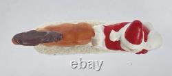Antique Miniature Snowbaby Figurine Santa in Sleigh with Reindeer Marked Germany