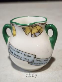 Antique Royal Doulton Series Ware SANTA SLEIGH REINDEER 2 Mini 2 HANDLE VASE