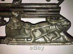 Antique SANTA RIDING IN SLEIGH PULLED BY REINDEER CHOCOLATE MOLD. ANTON REICHE