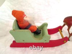 Antique Santa Claus and Reindeer Germany