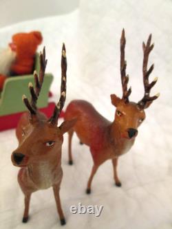 Antique Santa Claus and Reindeer Germany
