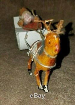 Antique Santa Sleigh & Reindeer
