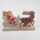 Antique Santa In Sleigh Reindeer. Embossed Paper. German Vtg Christmas 1900s