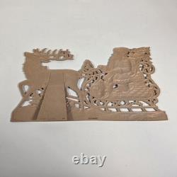 Antique Santa in Sleigh Reindeer. Embossed Paper. German Vtg Christmas 1900s