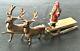 Antique Santa On Sleigh 2-reindeer Germany Heyde Miniature Rare C1900