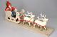 Antique Vtg Composition Santa Putz Sleigh Reindeer Christmas Ornament Germany