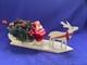 Antique Vintage Paper Mache Santa Claus Sleigh Reindeer Centerpiece Ornament 15