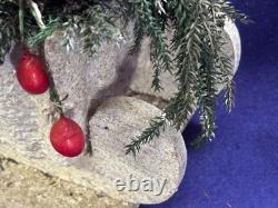 Antique Vintage Paper Mache Santa Claus Sleigh Reindeer Centerpiece Ornament 15