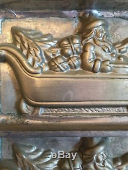 Antique Vintage SANTA IN SLEIGH WITH REINDEER CHOCOLATE MOLD. EPPELSHEIMER-RARE