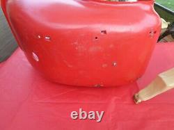 Antique Vintage Santa, Sleigh and Reindeer Blow Mold Plastic 1960's RARE HTF