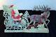 Antique C1900 Die-cut Christmas Santa, Sleigh & Reindeer Decoration Stand-up 15