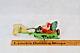 Antique Santa/sleigh/reindeer Toy Wind-up Red Green Tin Celluloid Japan Works