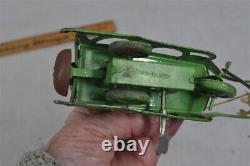 Antique santa/sleigh/reindeer toy wind-up red green tin celluloid Japan works