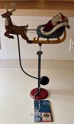 Authentic Models Balance Toys Santa's Sleigh Reindeer Balancing Metal Art 17.5