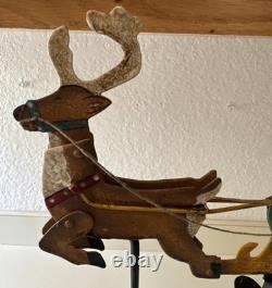 Authentic Models Balance Toys Santa's Sleigh Reindeer Balancing Metal Art 17.5