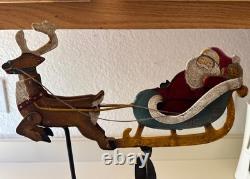 Authentic Models Balance Toys Santa's Sleigh Reindeer Balancing Metal Art 17.5