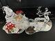 Authentic Swarovski Crystal Santa, 1 Reindeer, Sleigh, 3 Presents & 2 Pointsetta
