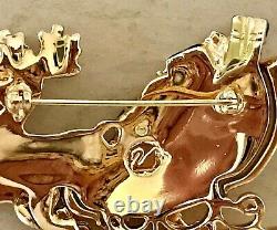 Authentic Swarovski Santa's Reindeer And Sleigh Brooch New Estate Piece