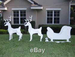 BEST Santa Sleigh and 2 Reindeer Figurine for Christmas Outdoor Yard Decoration