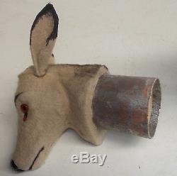 BIG antique REINDEER CANDY CONTAINER removable antlers german 1910's sleigh