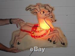 BLOW MOLD Santa in Sleigh & Reindeer Noma Lite Wall Mount St. Joseph Missouri