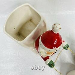 BROKEN EAR Holt Howard 1960 Santa w Sleigh 2 Starry Eyed Reindeer Candle Holder