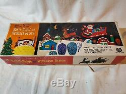 Battery Operated Santa Claus On Reindeer Sleigh Tin Toy tested original box