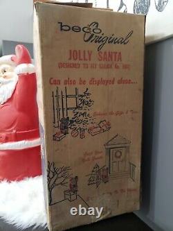 Beco Original Christmas Blow Mold 1960s JOLLY SANTA FOR SLEIGH waving 26