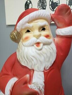 Beco Original Christmas Blow Mold 1960s JOLLY SANTA FOR SLEIGH waving 26