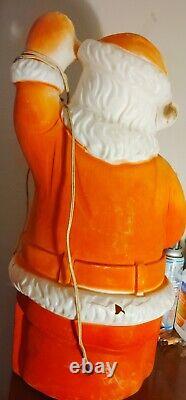 Beco Original Christmas Blow Mold JOLLY SANTA CLAUS Sits in the Sleigh 1960's