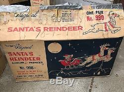 Beco illuminated christmas decorations santa's reindeer and sleigh