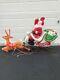 Blow Mold Empire Sleigh Santa With Reindeer! Outdoor Christmas Lighted