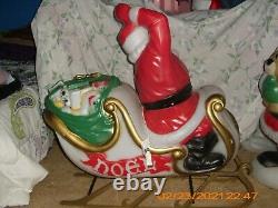 Blow Mold Santa Sleigh With 3 Three Reindeer Local Pickup Only In Erie Pa