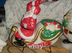 Blow Mold Santa Sleigh With 3 Three Reindeer Local Pickup Only In Erie Pa
