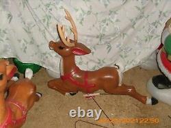 Blow Mold Santa Sleigh With 3 Three Reindeer Local Pickup Only In Erie Pa