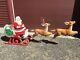 Blow Mold Santa Sleigh And 2 Reindeer Rudolph Tpi 1989 Canada Local Pick Up