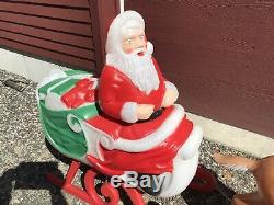 Blow Mold Santa Sleigh and 2 Reindeer Rudolph TPI 1989 Canada LOCAL PICK UP