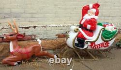 Blow mold NOEL Sleigh Santa and 1 reindeer Christmas