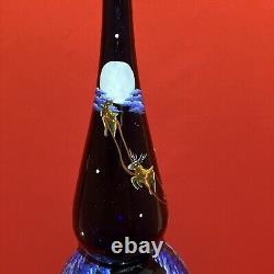 Blown 27 Glass Painted Tree Topper Finial Santa Claus Sleigh Reindeer Ornament