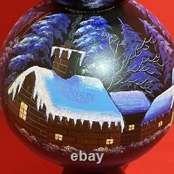 Blown 27 Glass Painted Tree Topper Finial Santa Claus Sleigh Reindeer Ornament