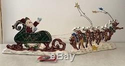Blue Sky Clayworks Santa Sleigh and Reindeer 2 pc set, 2004 NEW, RETIRED, RARE
